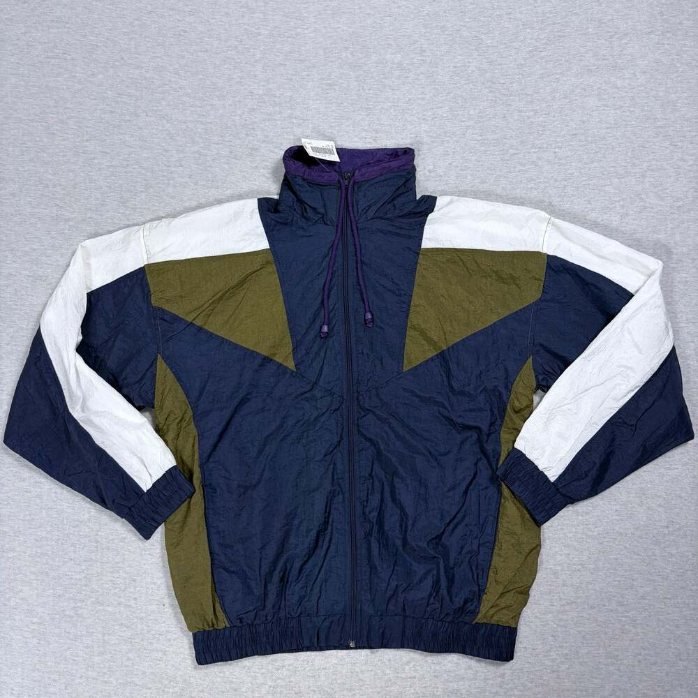 Vintage Sears Active Wear Colorblock Nylon Lightweight Windbreaker Jacket Size L
